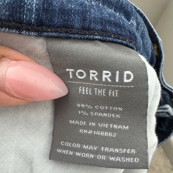 Torrid 18S Boyfriend Straight Distressed Vintage Stretch Jeans Medium Wash - Picture 10 of 12